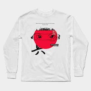 Anime Eye Red Graphic Print Long Sleeve T-Shirt